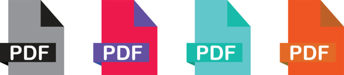 pdf icon set vector. Paper sign and symbol. File Icon