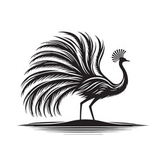 Rhea Vector Silhouette - Rhea Illustration - Bird Vector