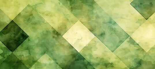 Elegant Geometric Wallpaper: Green and Beige Shapes Creating Modern Aesthetics