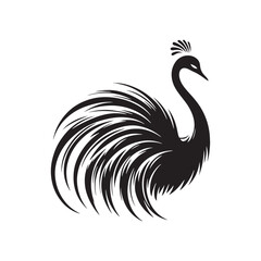 Rhea Vector Silhouette - Rhea Illustration - Bird Vector