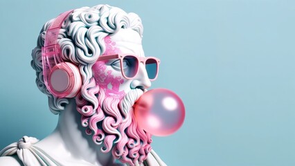 Classical Statue with Modern Accessories