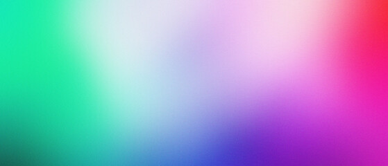 Colorful Abstract Gradient Background with Vibrant Shades of Green, Blue, Purple, and Pink, blurred noise and grainy texture