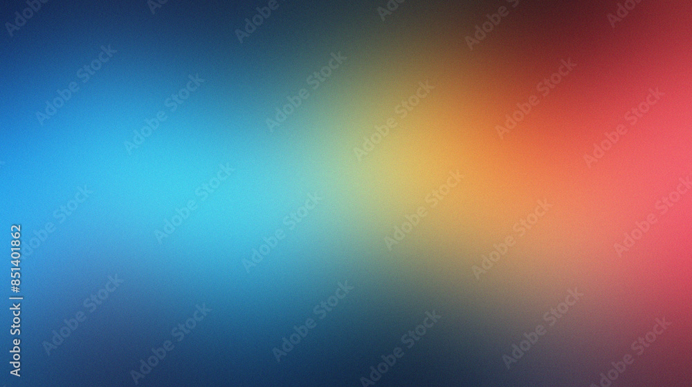 Poster abstract colorful gradient background with smooth transition from blue to red and yellow, blurred no