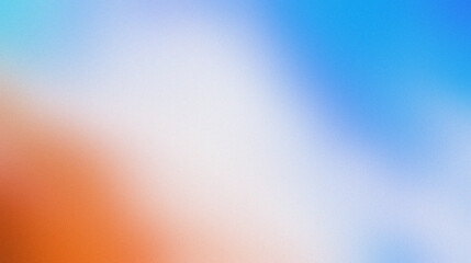 Abstract Colorful Gradient Background with Soft Blurred Texture in Blue, Orange, and White Tones, blurred noise and grainy texture