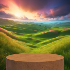 landscape with grass and blue sky