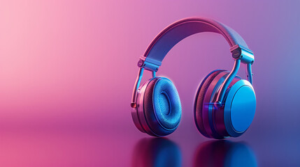 Headset on a gradient background.
