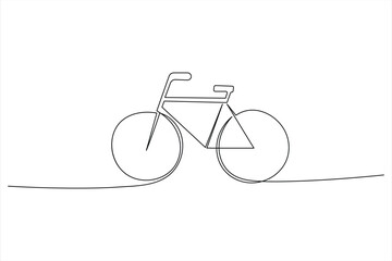 Continuous one line bicycle outline on a white background vector art illustration © MdOmar