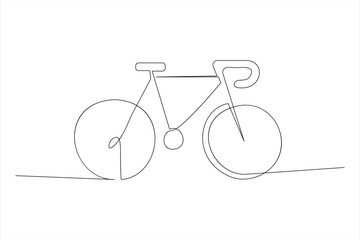 Continuous one line bicycle outline on a white background vector art illustration © MdOmar