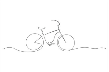 Continuous one line bicycle outline on a white background vector art illustration © MdOmar