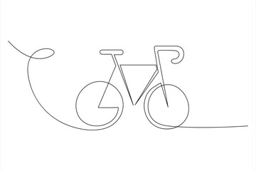 Continuous one line bicycle outline on a white background vector art illustration © MdOmar