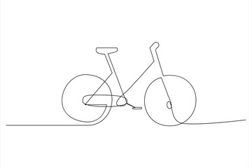 Continuous one line bicycle outline on a white background vector art illustration © MdOmar