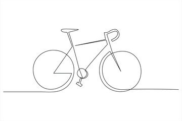 Continuous one line bicycle outline on a white background vector art illustration © MdOmar