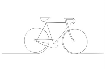 Continuous one line bicycle outline on a white background vector art illustration © MdOmar