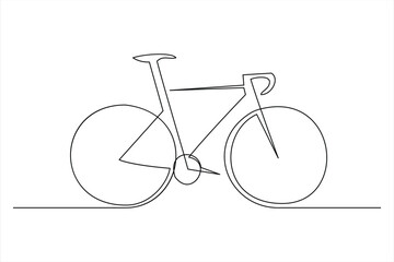 Continuous one line bicycle outline on a white background vector art illustration © MdOmar