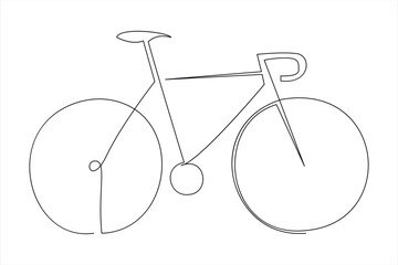 Continuous one line bicycle outline on a white background vector art illustration © MdOmar