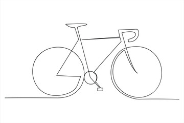 Continuous one line bicycle outline on a white background vector art illustration © MdOmar