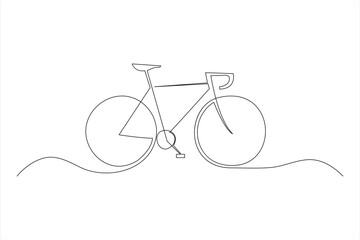 Continuous one line bicycle outline on a white background vector art illustration © MdOmar