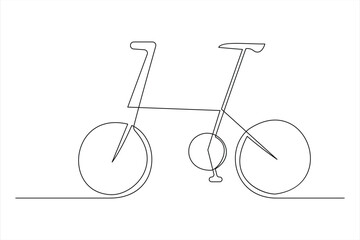 Continuous one line bicycle outline on a white background vector art illustration © MdOmar