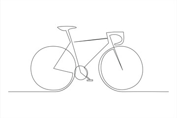 Continuous one line bicycle outline on a white background vector art illustration © MdOmar