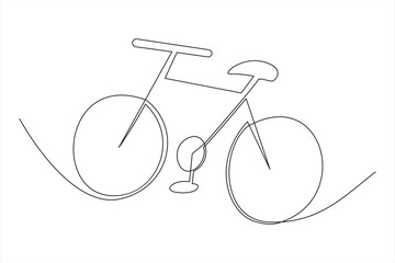 Continuous one line bicycle outline on a white background vector art illustration © MdOmar