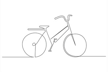 Continuous one line bicycle outline on a white background vector art illustration © MdOmar