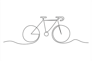 Continuous one line bicycle outline on a white background vector art illustration © MdOmar