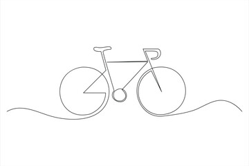 Continuous one line bicycle outline on a white background vector art illustration © MdOmar