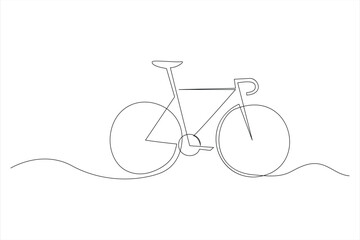 Continuous one line bicycle outline on a white background vector art illustration © MdOmar