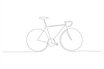 Continuous one line bicycle outline on a white background vector art illustration © MdOmar