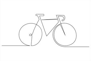 Continuous one line bicycle outline vector art illustration © MdOmar
