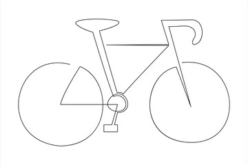 Continuous one line bicycle outline vector art illustration © MdOmar