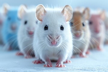 White laboratory rat isolated on pure white background, detailed and scientific