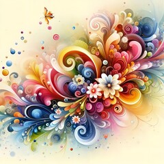 Abstract Floral Swirls Background