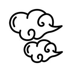 Chinese cloud line icon. Chinese new year icon. Chinese new year icon isolated on white background. Transparent background, minimalist symbol. Vector images