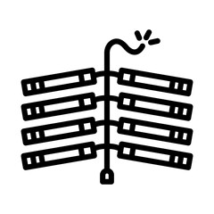 Fire cracker line icon. Chinese new year icon. Chinese new year icon isolated on white background. Transparent background, minimalist symbol. Vector images