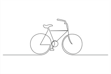 Continuous one line bicycle outline vector art illustration © MdOmar