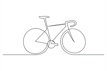 Continuous one line bicycle outline vector art illustration