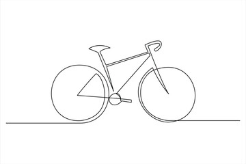 Continuous one line bicycle outline vector art illustration © MdOmar