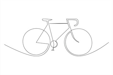 Continuous one line bicycle outline vector art illustration © MdOmar