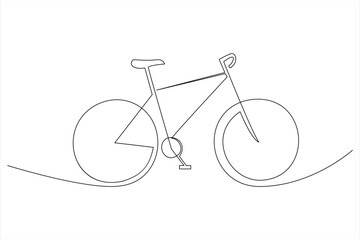 Continuous one line bicycle outline vector art illustration © MdOmar