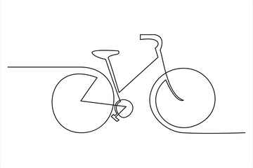 Continuous one line bicycle outline vector art illustration © MdOmar