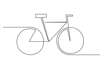 Continuous one line bicycle outline vector art illustration © MdOmar
