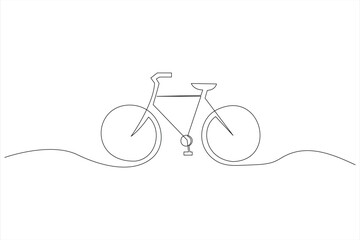 Continuous one line bicycle outline vector art illustration © MdOmar