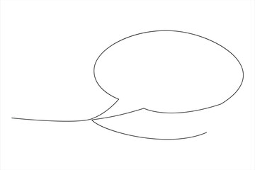 Continuous one line drawing of speech bubble. Doodle Vector illustration