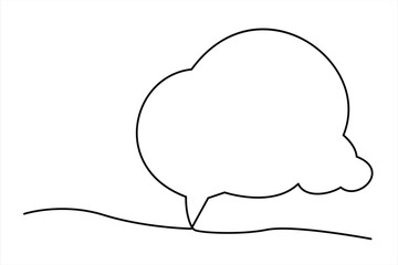 Continuous one line drawing of speech bubble. Doodle Vector illustration