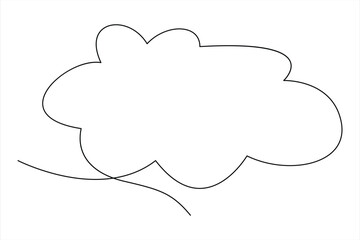 Continuous one line drawing of speech bubble. Doodle Vector illustration