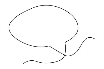 Continuous one line drawing of speech bubble. Doodle Vector illustration 