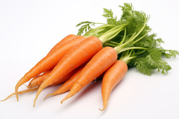 several carrots on isolated white background