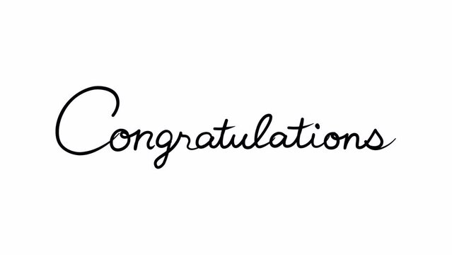 手書きのメッセージアニメーションCongratulations(アルファチャンネル付き 4K)
