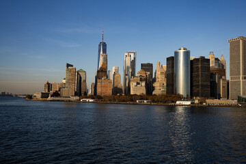 Obraz premium New York, United States. New York city skyline in Midtown Manhattan. USA, NYC, NY, Manhattan. American big city. Manhattan skyline. New York from New Jersey.